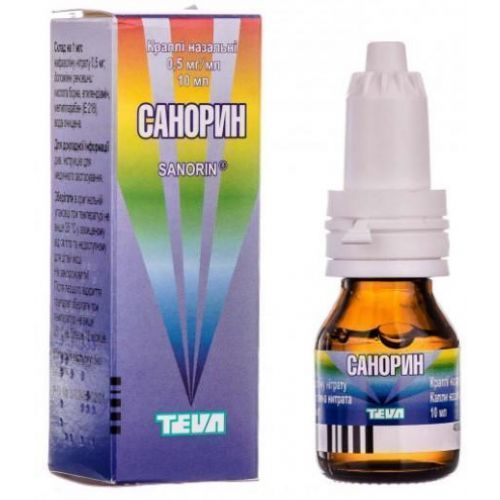 Санорін 0,05% краплі 10 мл - фото №1 Санорін 0,05% краплі 10 мл
