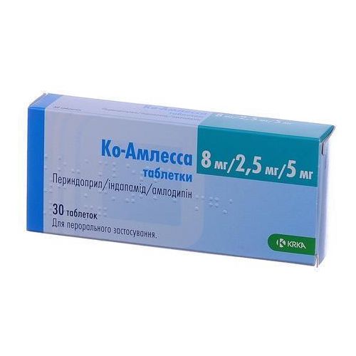 Ко-амлесса 8 мг/2,5 мг/5 мг таблетки №30 - фото №1 Ко-амлесса 8 мг/2,5 мг/5 мг таблетки №30